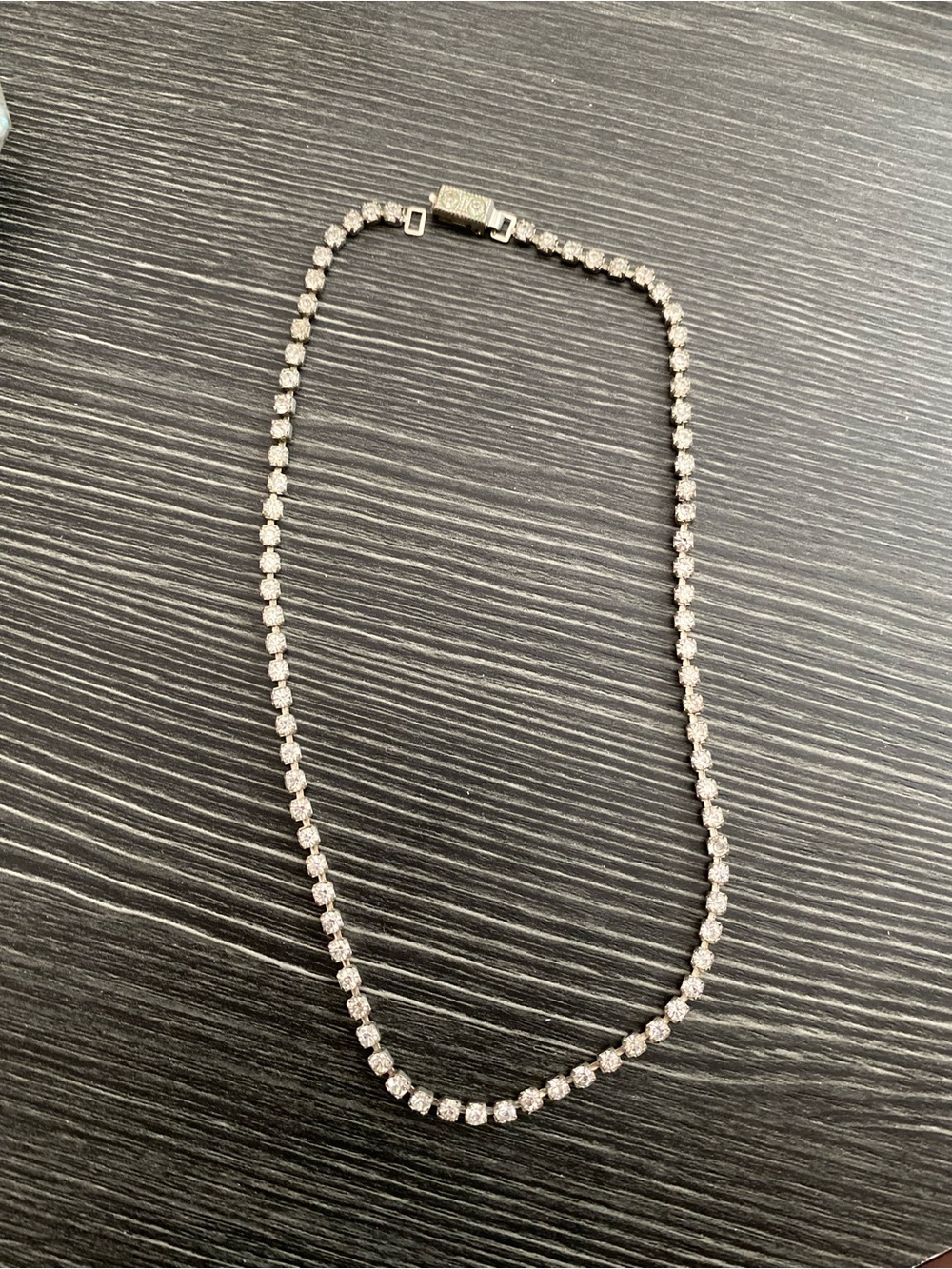 Classic Silver Tennis Necklace with Clear Stones
